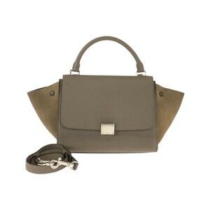 CELINE Traveler's Greige Leather Shoulder Bag with Silver Hardware, F CU 2125...